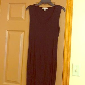 Ankle length black fitted dress